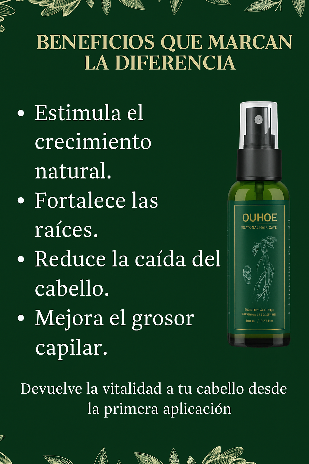 Tratamiento natural para estimular el crecimiento y detener la caída del cabello ¡Compre 1 y llévese 2!