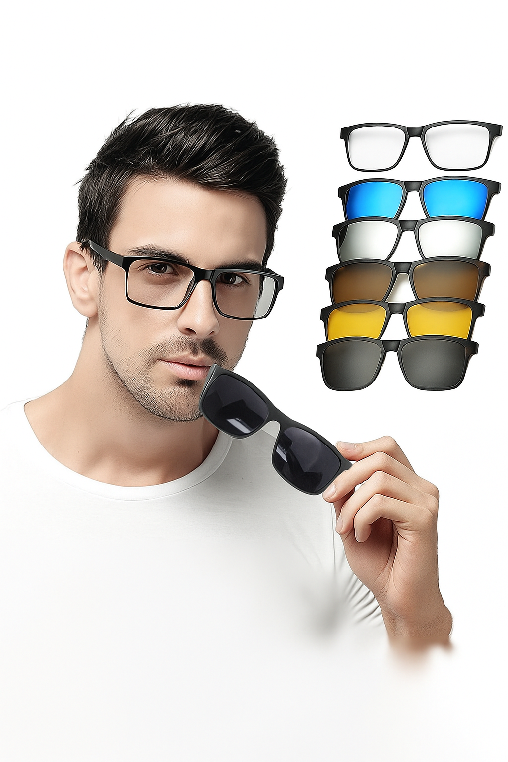Visión Total 6-en-1 – ¡Unas gafas, todas las soluciones! Protección, estilo y comodidad en un solo accesorio.