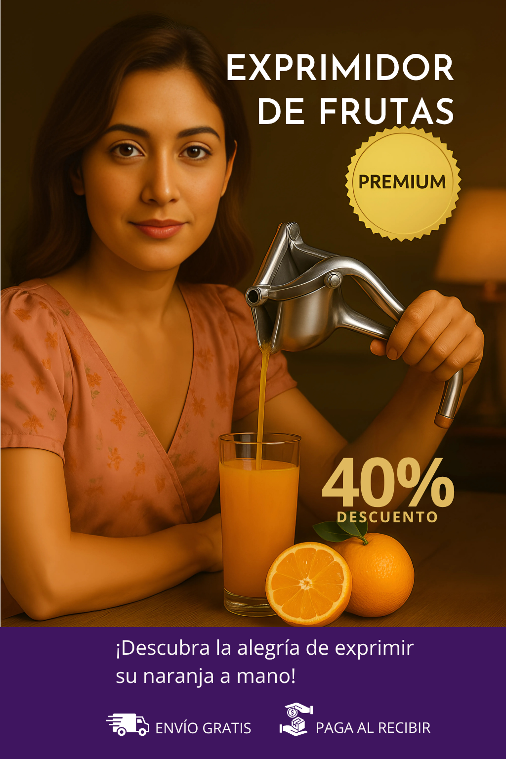 Extractor metálico de zumos de fruta premium