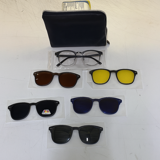 Visión Total 6-en-1 – ¡Unas gafas, todas las soluciones! Protección, estilo y comodidad en un solo accesorio.
