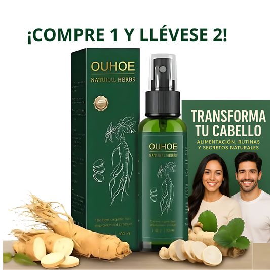 Tratamiento natural para estimular el crecimiento y detener la caída del cabello ¡Compre 1 y llévese 2!